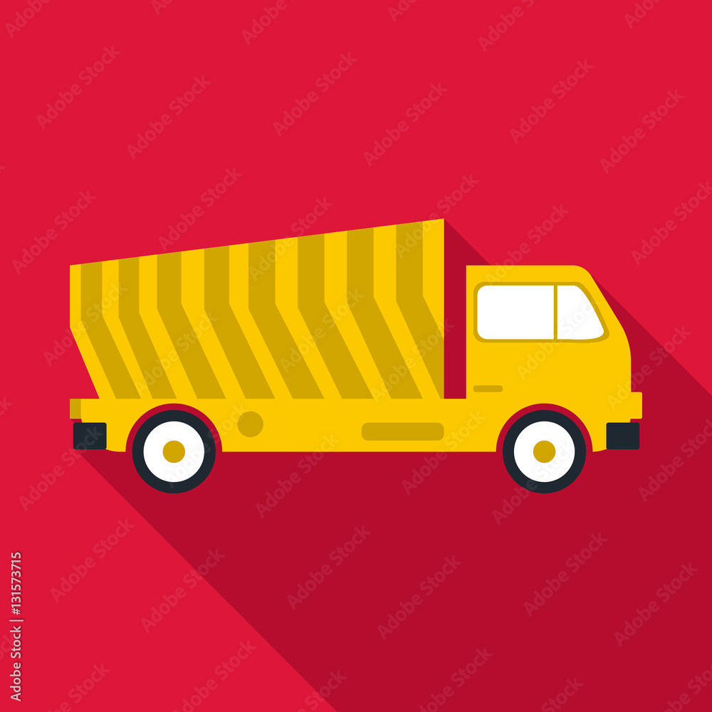 Garbage truck icon. Flat illustration of garbage truck vector icon for web