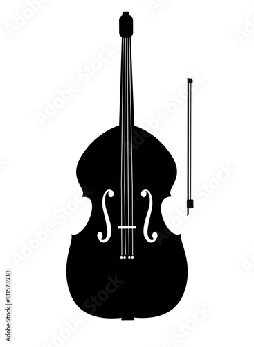 Contrabass black icon. Vector illustration.