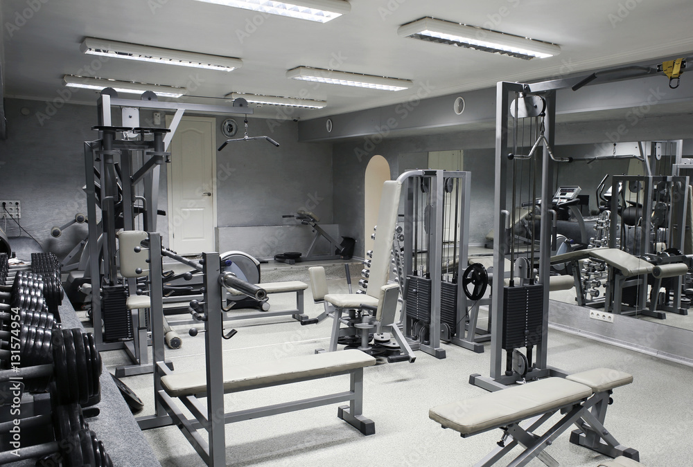 Gym interior with equipment Gym interior with equipment