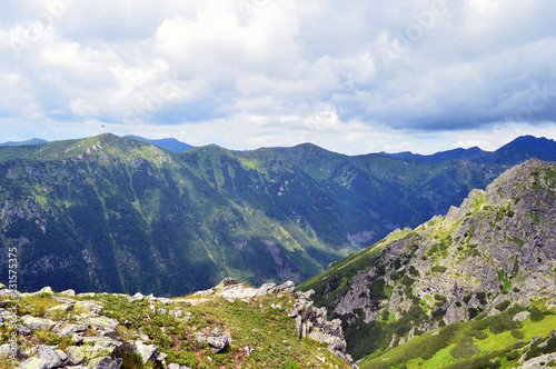 colorful countryside view in carpathians