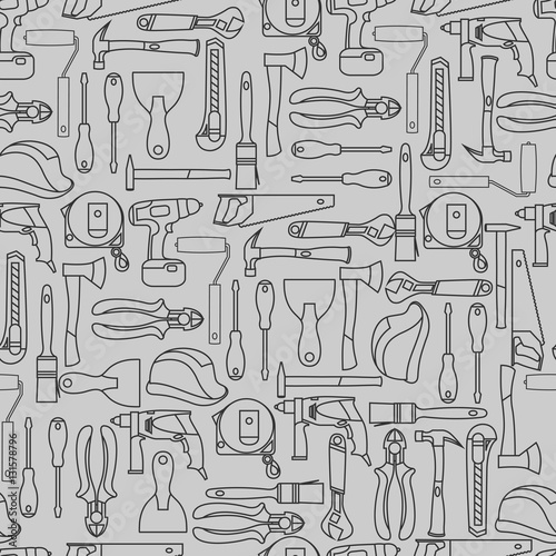 Vector pattern seamless of color builder equipment vector illustration
