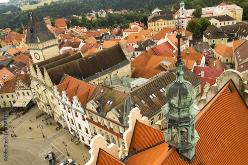 Fényképezés Aerial view of Old City Hall in Tabor, Czech Republic