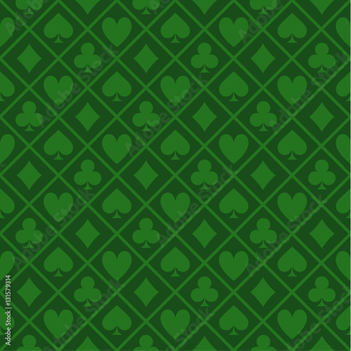 Seamless Pattern Of Green Fabric Poker Table