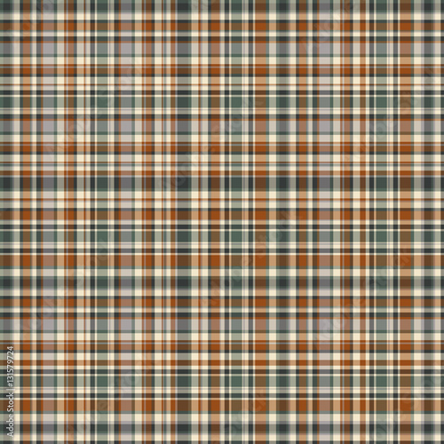 Checkered fabric tartan textile. Vector vintage seamless pattern.