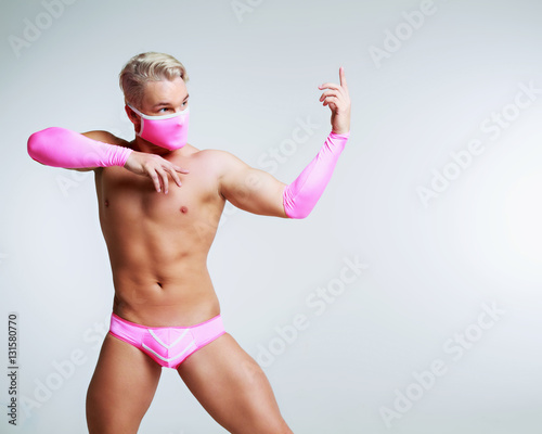 striptease dancer wearing pink