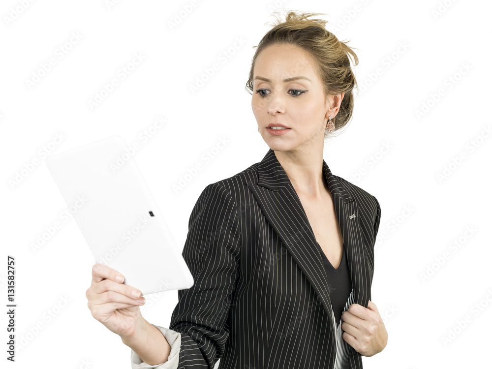 Beautiful young blonde women using tablet pc Beautiful young blonde women using tablet pc