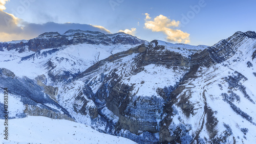 Frozen waterfalls.Shahdag National Park.Azerbaijan