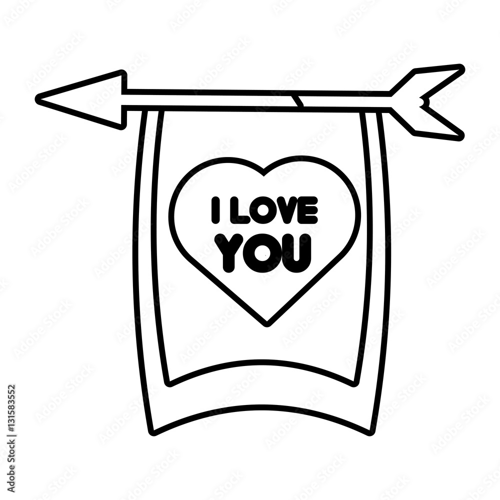greeting i love you heart arrow ribbon outline vector illustration eps 10 greeting i love you heart arrow ribbon outline vector illustration eps 10