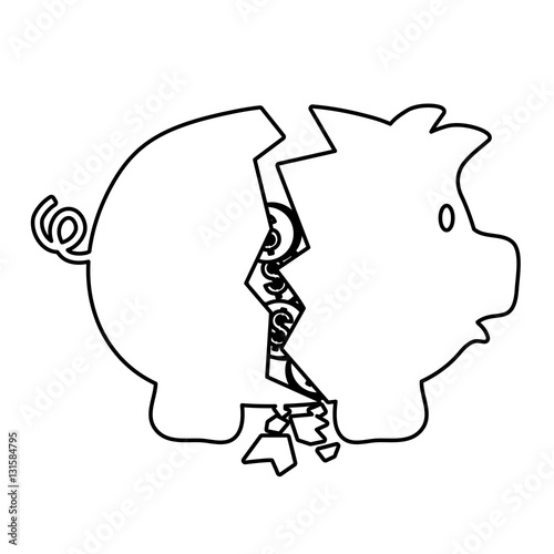 Piggy money savings icon vector illustration graphic design