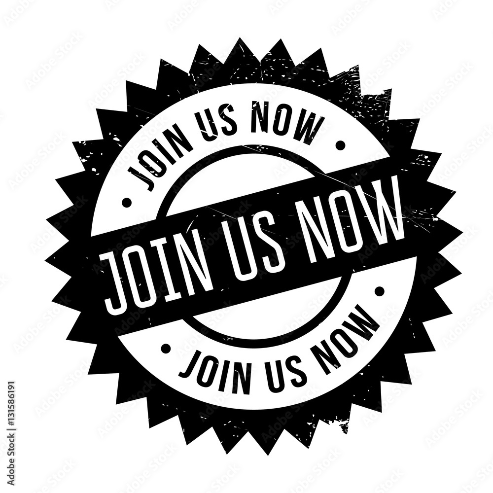 Join us now stamp. Grunge design with dust scratches. Effects can be easily removed for a clean, crisp look. Color is easily changed. Join us now stamp. Grunge design with dust scratches. Effects can be easily removed for a clean, crisp look. Color is easily changed.