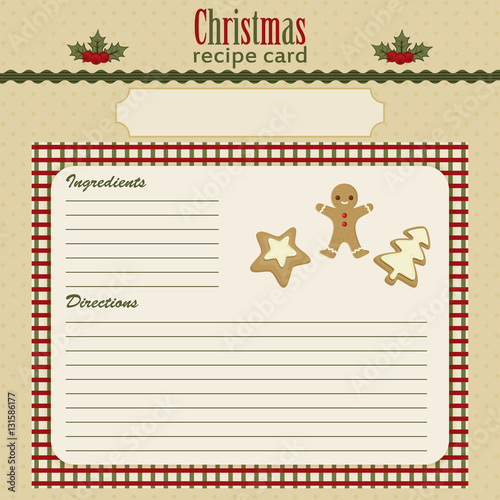 Christmas baking festive recipe card