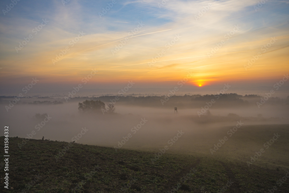 misty morning in the valley, the tower hunting misty morning in the valley, the tower hunting