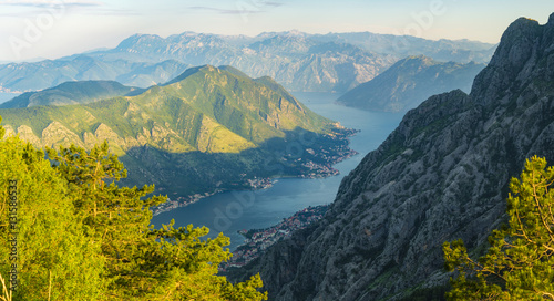 sunrise over Bay of Kotor (Gulf of Kotor, Boka Kotorska)