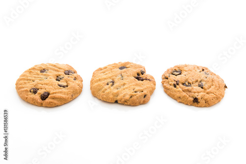 Chocolate chips cookies isolated