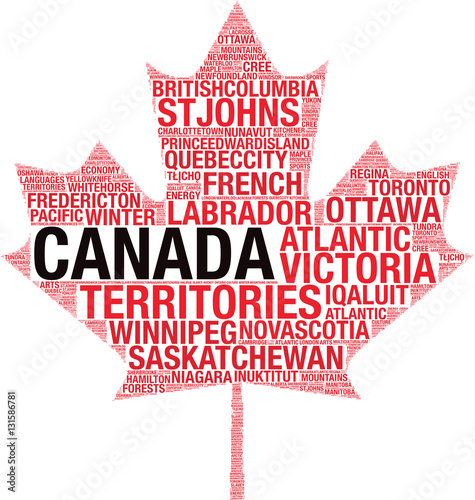 Canada tag cloud vector illustration