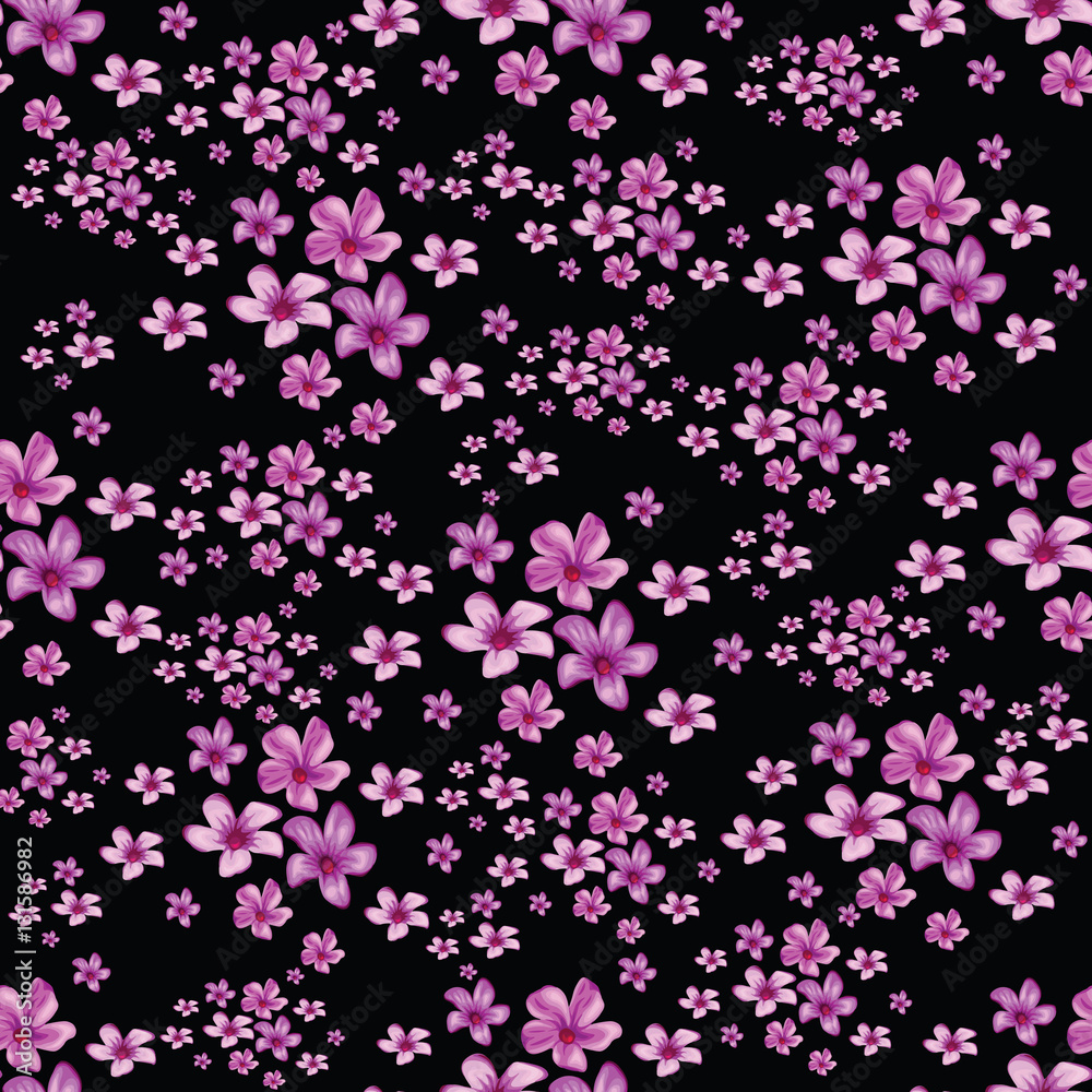 Seamless floral pattern on black background Seamless floral pattern on black background