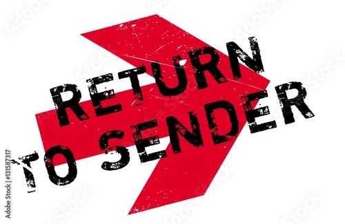 Return to sender stamp. Grunge design with dust scratches. Effects can be easily removed for a clean, crisp look. Color is easily changed.