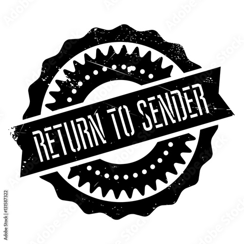 Return to sender stamp. Grunge design with dust scratches. Effects can be easily removed for a clean, crisp look. Color is easily changed.