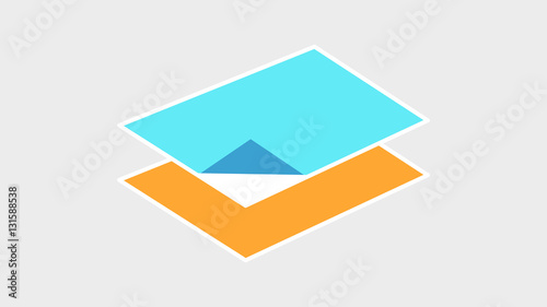 Vector image of colored paper on a light background. The subject for art and handicrafts, of art, entertainment, crafts, applique. cardboard. For design object