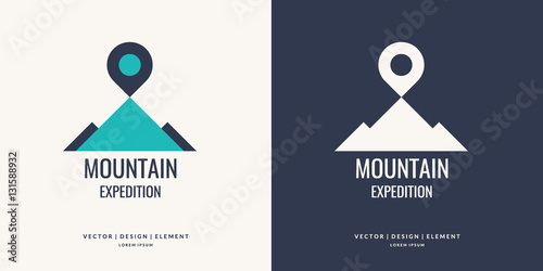 Vector logo and sign for Hiking.