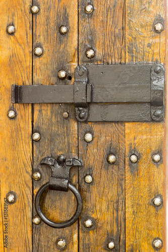 Decorative antique door handle wrought iron