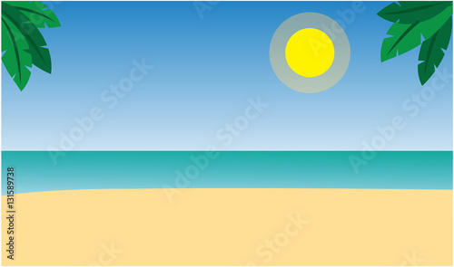 Summer sunny tropic beach background. vector illustration