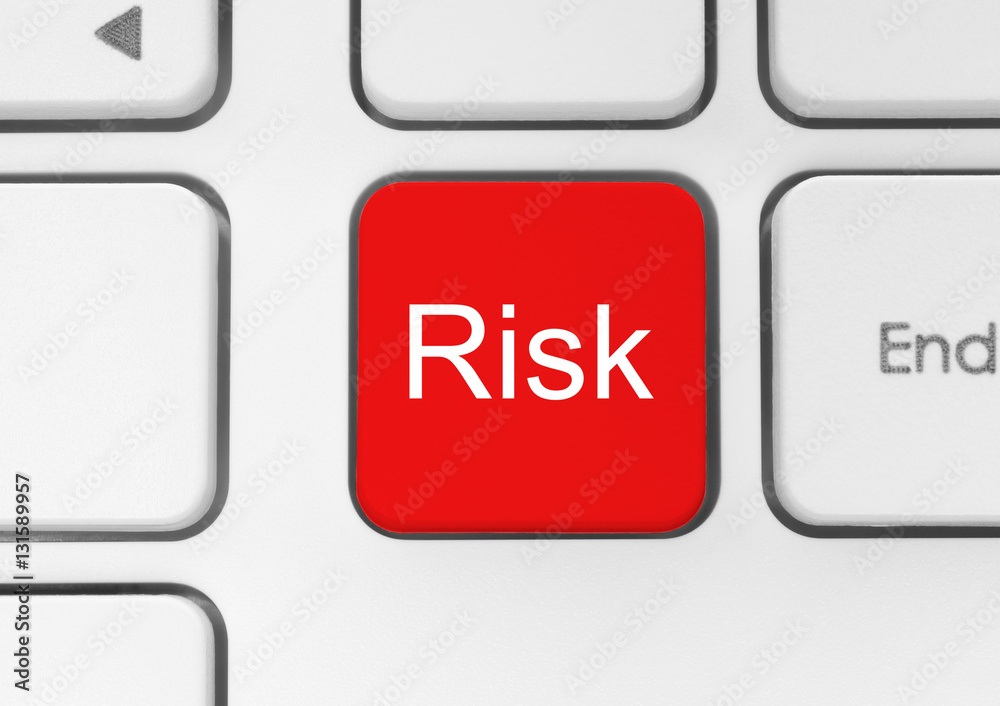 Red risk button on the keyboard. Red risk button on the keyboard.