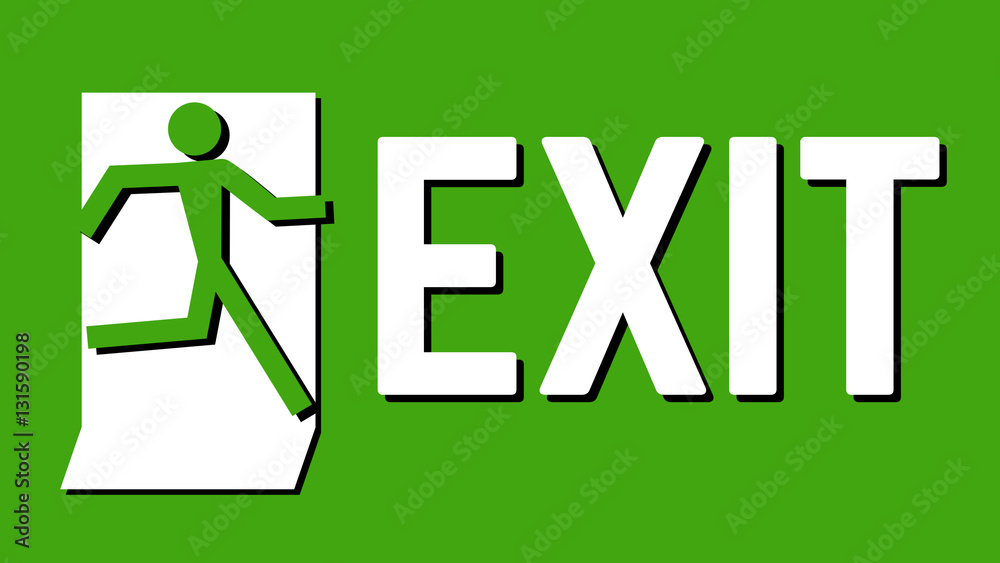 Green exit icon sign Green exit icon sign