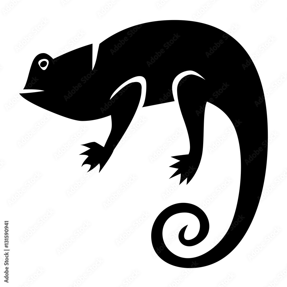 Vector lizard icon isolated on white Vector lizard icon isolated on white