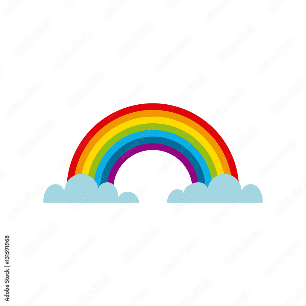 clouds and rainbow icon over white background. colorful design. vector illustration clouds and rainbow icon over white background. colorful design. vector illustration