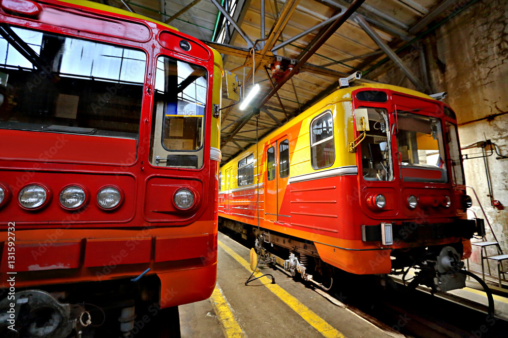 Railway wagon of the urban metro's speed train