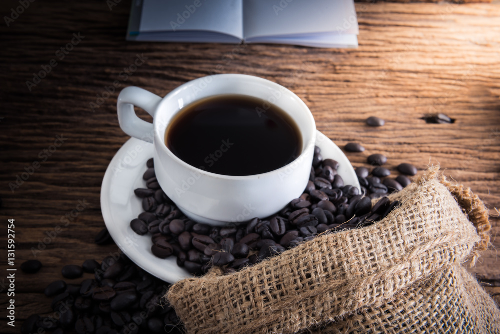 coffee cup and coffee beans coffee cup and coffee beans