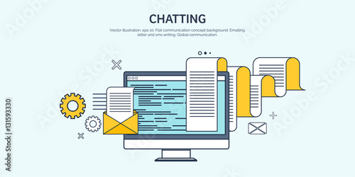 Vector illustration. Flat background. Coding, programming. SEO. Search engine optimization. App development, creation. Software, program code. Web design.