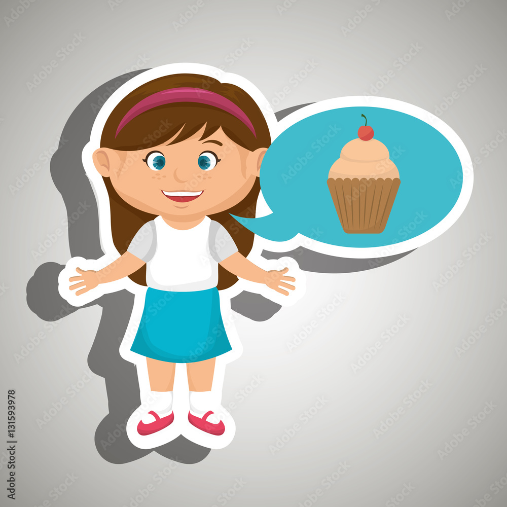 girl cartoon cup cake vector illustration eps 10 girl cartoon cup cake vector illustration eps 10