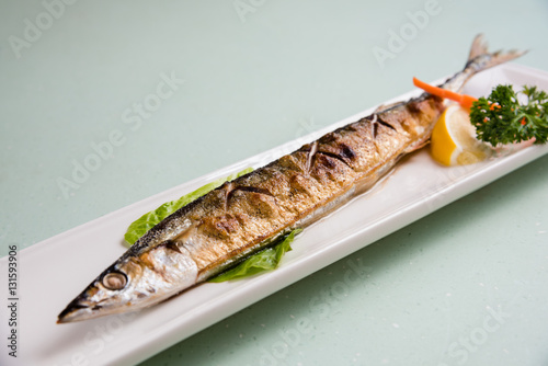 Grilled saury