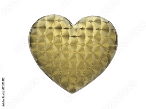 Fotografie 3D illustration black gold platinum heart on a white background