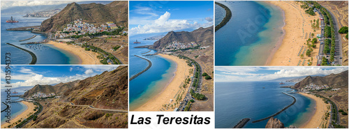 Postcard Las Teresitas beach  Tenerife  Spain