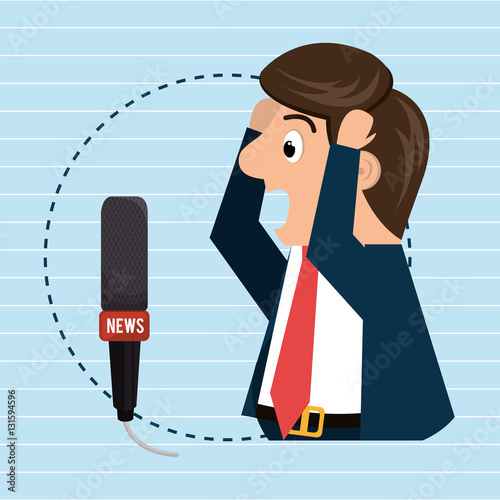 man speaker radio microphone vector illustration eps 10
