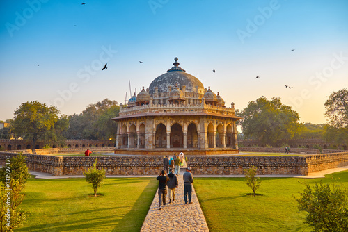 DELHI,INDIA-DECEMBER 14,2015: Humayun's Tomb (Mausoleum) in the garden of the Char Bagh photo
