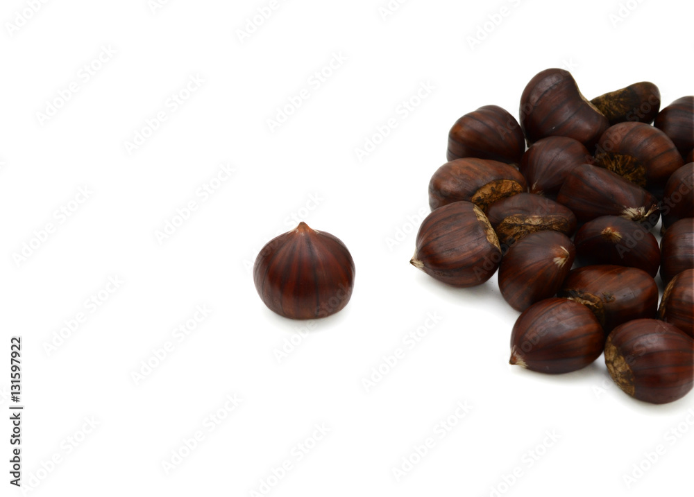 Fresh chestnuts isolated on white background Fresh chestnuts isolated on white background