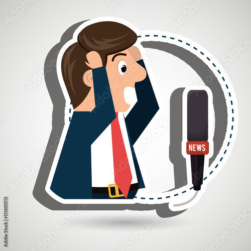 man speaker radio microphone vector illustration eps 10