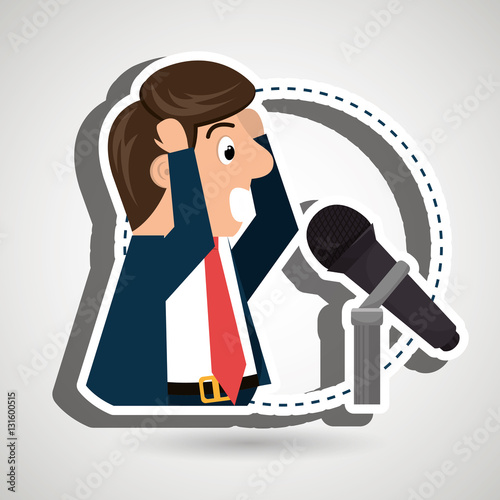 man speaker radio microphone vector illustration eps 10