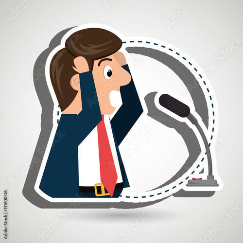 man speaker radio microphone vector illustration eps 10