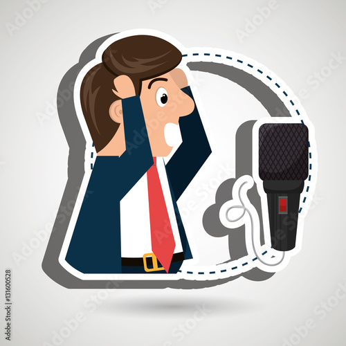 man speaker radio microphone vector illustration eps 10