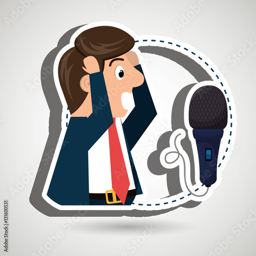 man speaker radio microphone vector illustration eps 10