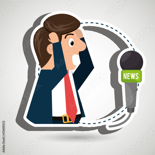 man speaker radio microphone vector illustration eps 10