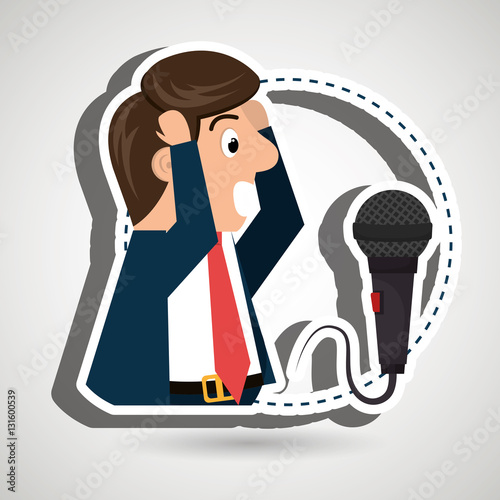 man speaker radio microphone vector illustration eps 10