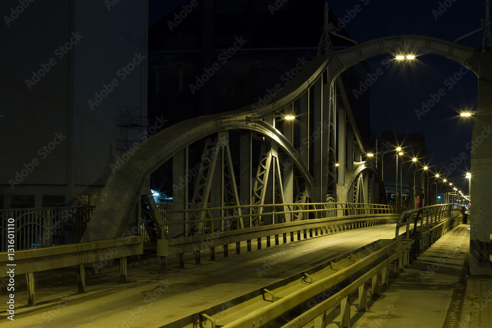 Fototapeta premium Historical Swing Bridge At Krefeld Uerdingen Harbour