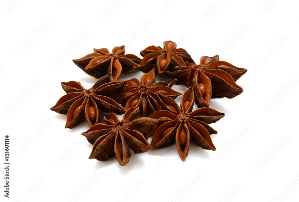 Star anise isolated on white background Star anise isolated on white background