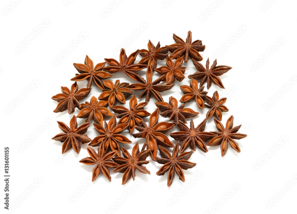 Star anise isolated on white background Star anise isolated on white background